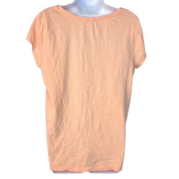 Ann Taylor Loft Sunwashed T-Shirt X-L Peach Cotton Short Sleeves - Picture 3 of 6